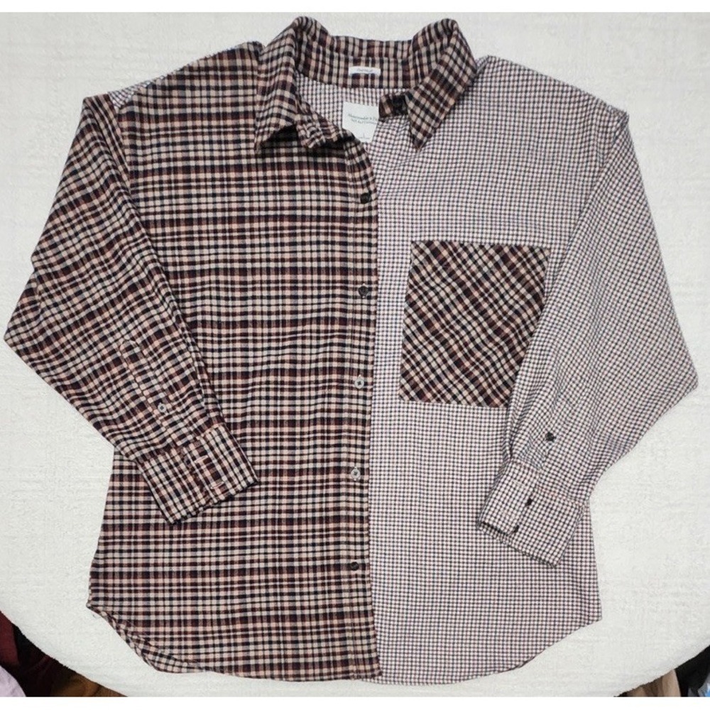Abercrombie and Fitch Soft AF Flannel Shirt Size L Plaid Button Front Academia